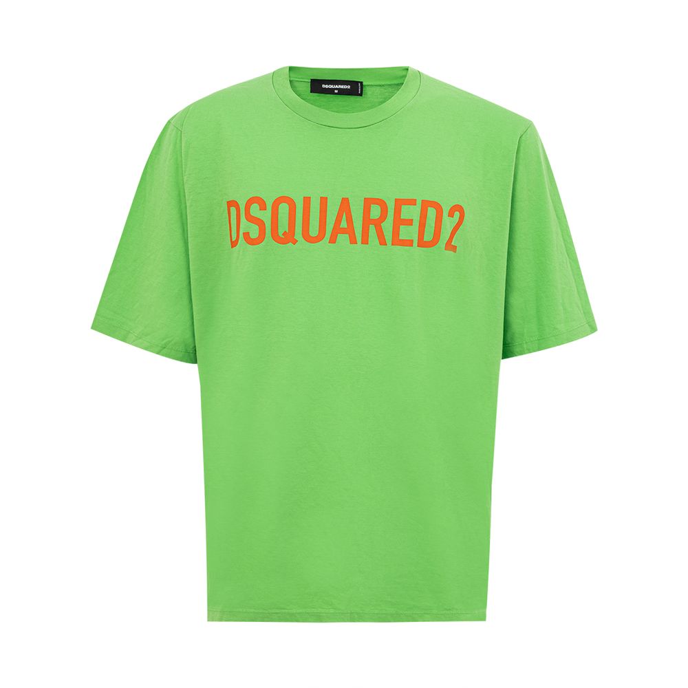 Electric Green Cotton Tee for Men-Dsquared²-LabelTerrace.com