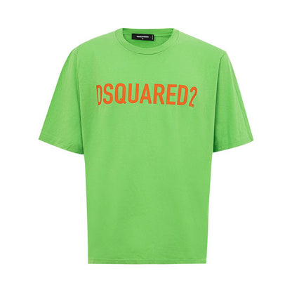 Electric Green Cotton Tee for Men-Dsquared²-LabelTerrace.com