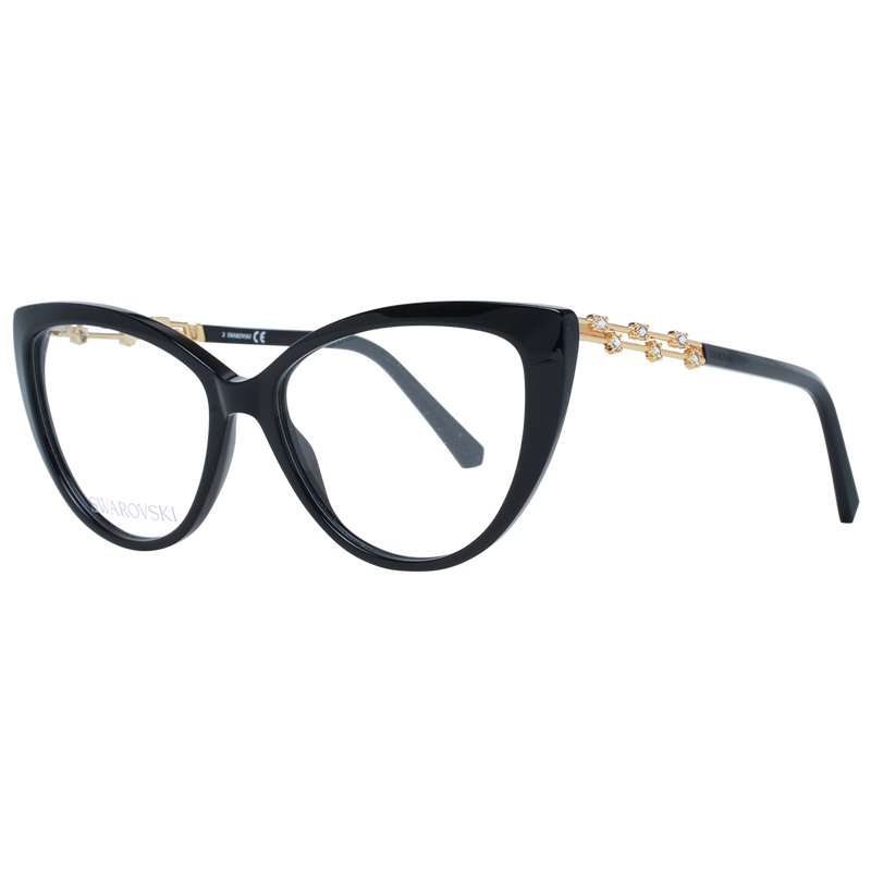Elegant Black Cat Eye Designer Eyeglasses-Swarovski-LabelTerrace.com