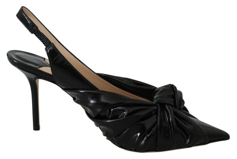 Elegant Black Leather Pointed Toe Pumps-Jimmy Choo-LabelTerrace.com