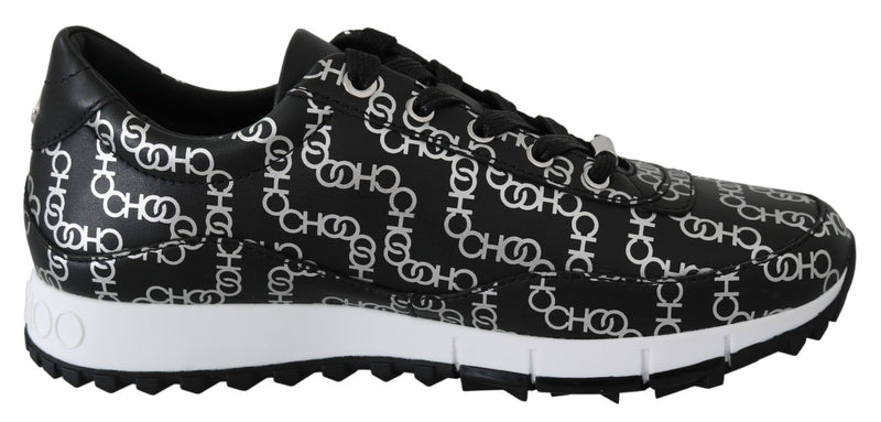 Elegant Black & Silver Leather Sneakers-Jimmy Choo-LabelTerrace.com