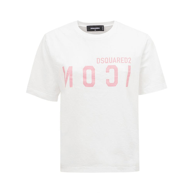 Elegant Cotton White Tee for Stylish Women-Dsquared²-LabelTerrace.com