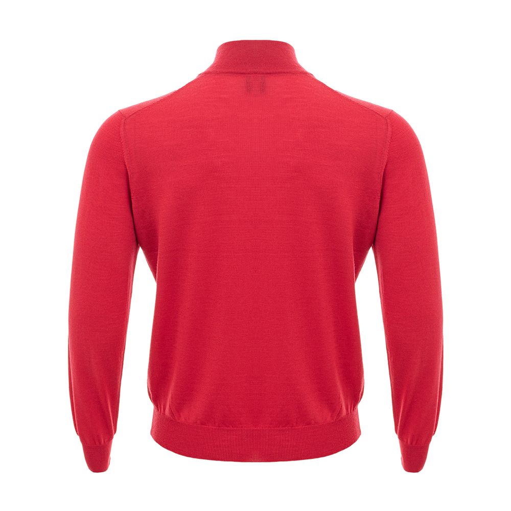 Elegant Crimson Wool T-Shirt for Men-Gran Sasso-LabelTerrace.com