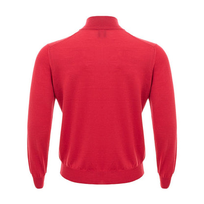 Elegant Crimson Wool T-Shirt for Men-Gran Sasso-LabelTerrace.com