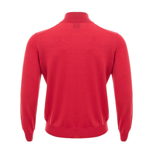 Elegant Crimson Wool T-Shirt for Men-Gran Sasso-LabelTerrace.com