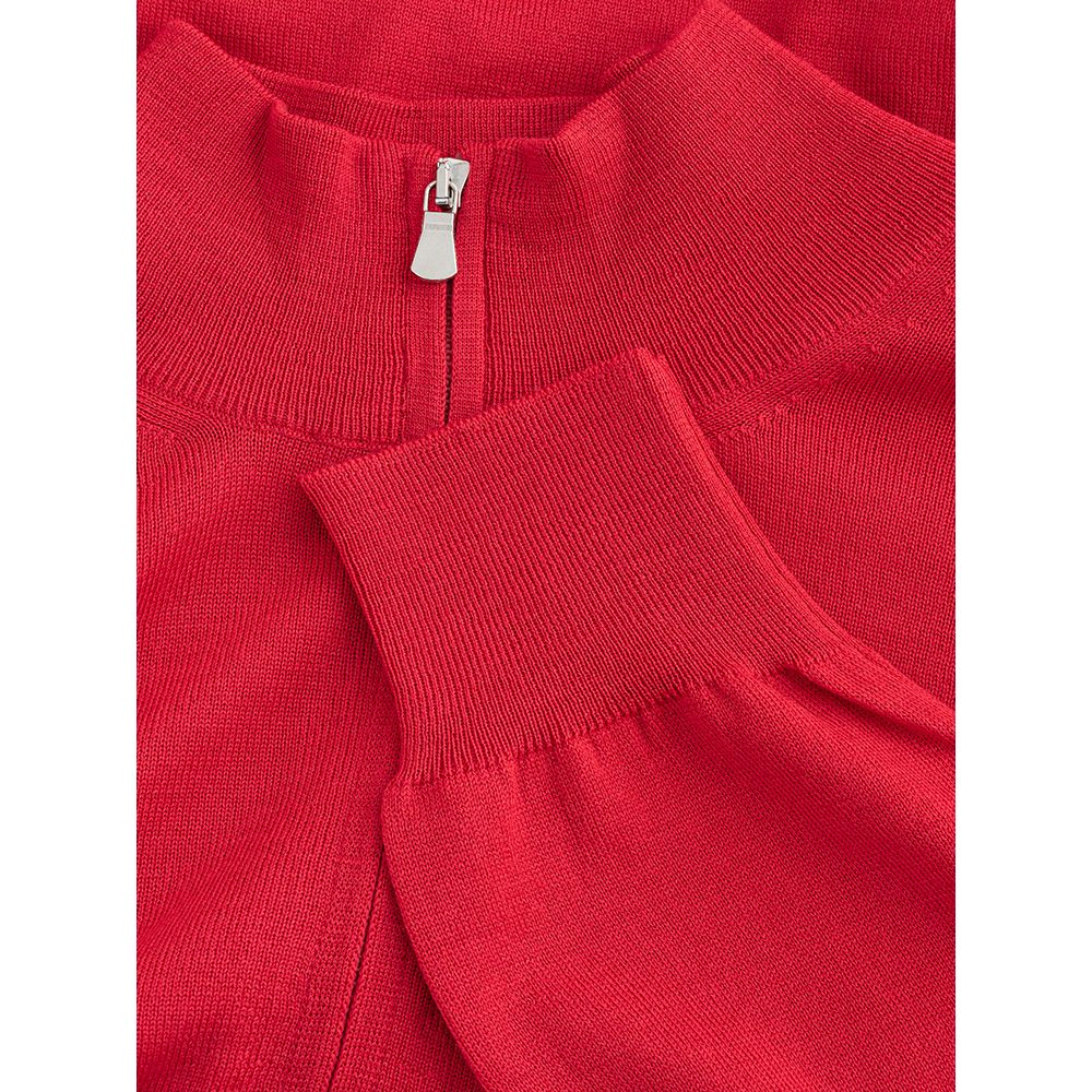 Elegant Crimson Wool T-Shirt for Men-Gran Sasso-LabelTerrace.com
