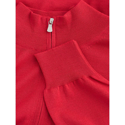 Elegant Crimson Wool T-Shirt for Men-Gran Sasso-LabelTerrace.com