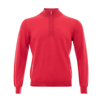Elegant Crimson Wool T-Shirt for Men-Gran Sasso-LabelTerrace.com