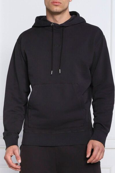 Elegant Dark Blue Cotton Hooded Sweatshirt-Hugo Boss-LabelTerrace.com