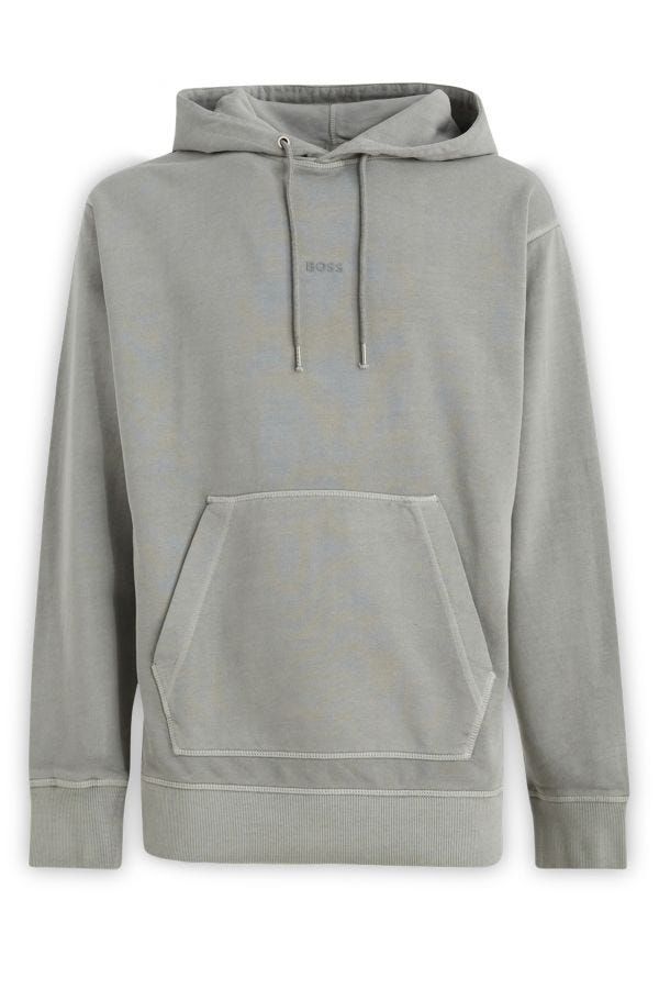 Elegant Grey Cotton Hooded Sweatshirt-Hugo Boss-LabelTerrace.com