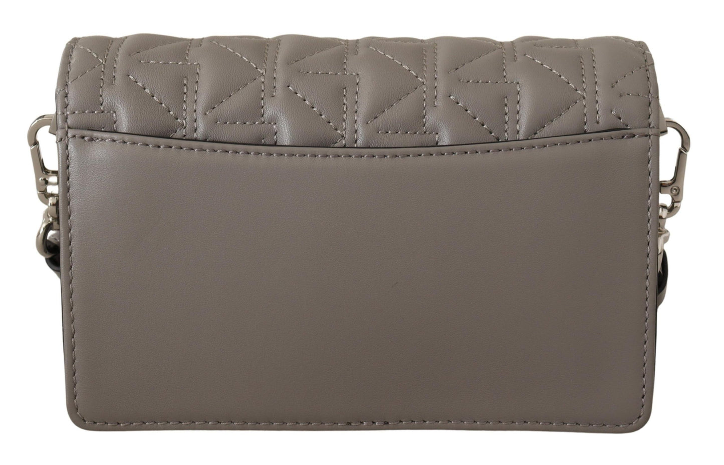 Elegant Grey Leather Crossbody Bag-Karl Lagerfeld-LabelTerrace.com