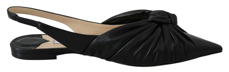 Elegant Pointed Toe Leather Flats-Jimmy Choo-LabelTerrace.com