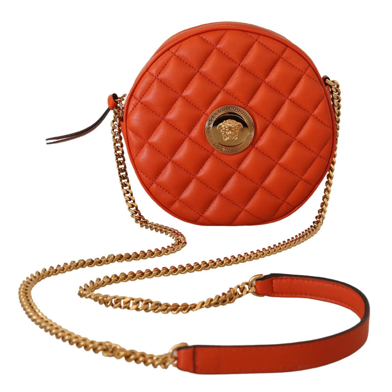Elegant Round Nappa Leather Crossbody Bag-Versace-LabelTerrace.com