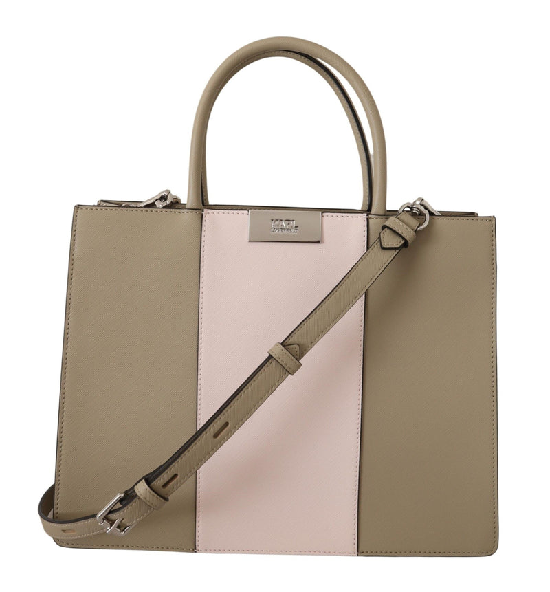 Elegant Sage Green Tote Shoulder Bag-Karl Lagerfeld-LabelTerrace.com