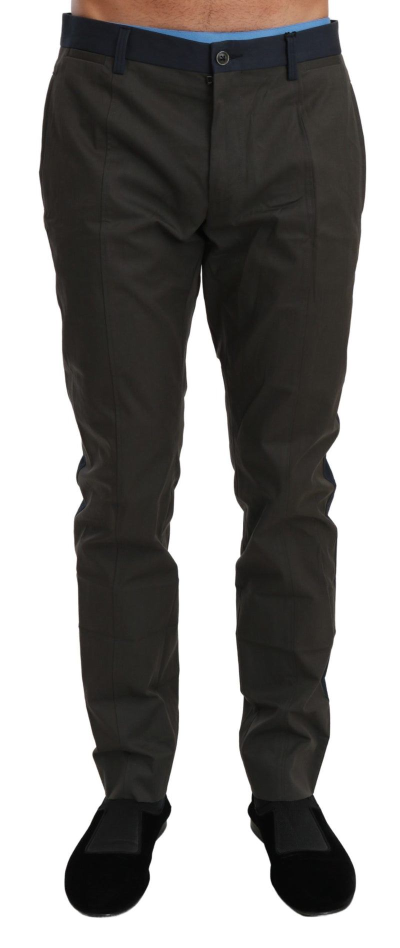 Elegant Slim Fit Striped Casual Pants-Dolce & Gabbana-LabelTerrace.com