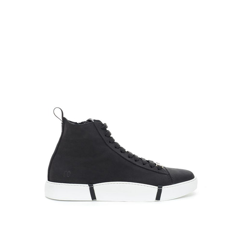 Elegant Suede Sneakers in Chic Black-Roberto Cavalli-LabelTerrace.com