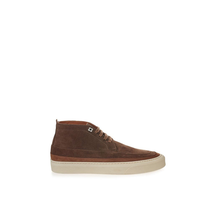 Elegant Suede Sneakers in Rich Brown-Lardini-LabelTerrace.com