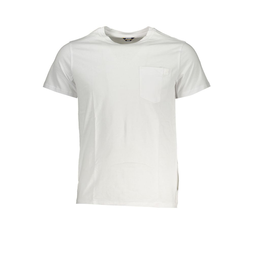 Elegant White Cotton T-Shirt with Pocket Detail-K-WAY-LabelTerrace.com