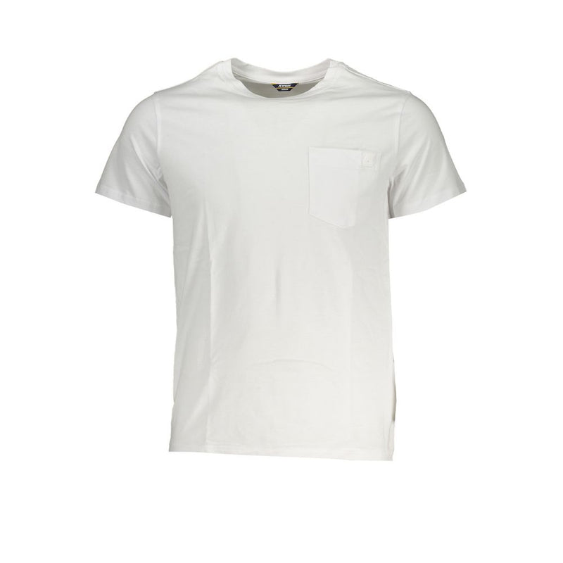 Elegant White Cotton T-Shirt with Pocket Detail-K-WAY-LabelTerrace.com