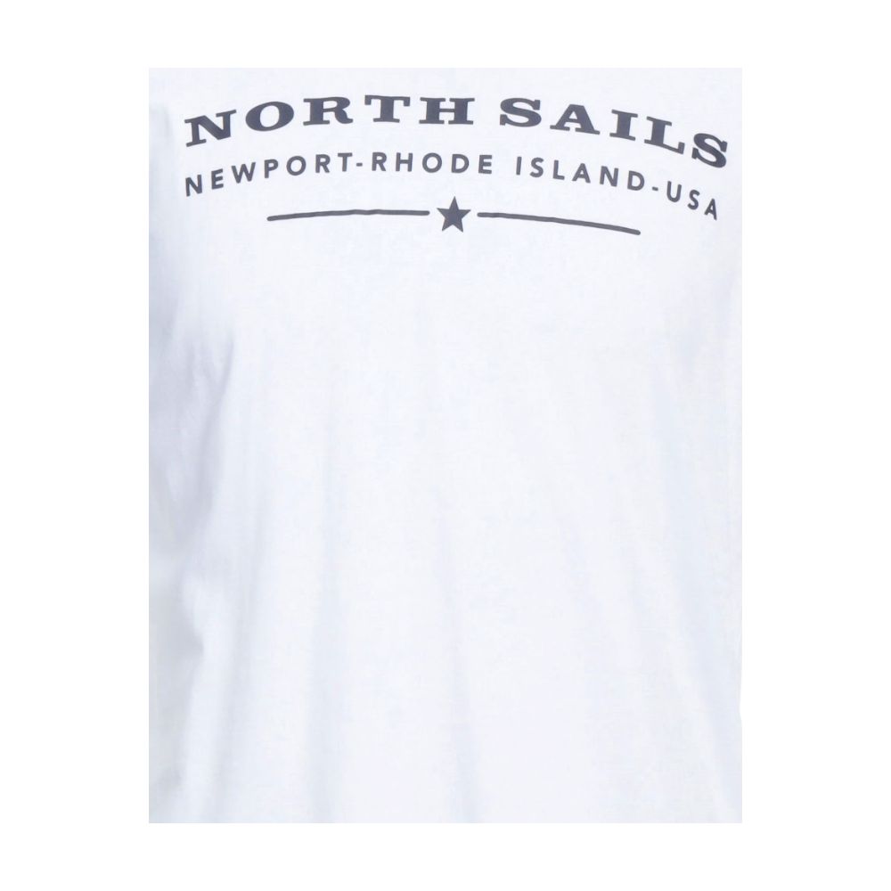 Elegant White Cotton Tee with Chest Print-North Sails-LabelTerrace.com