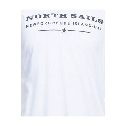 Elegant White Cotton Tee with Chest Print-North Sails-LabelTerrace.com