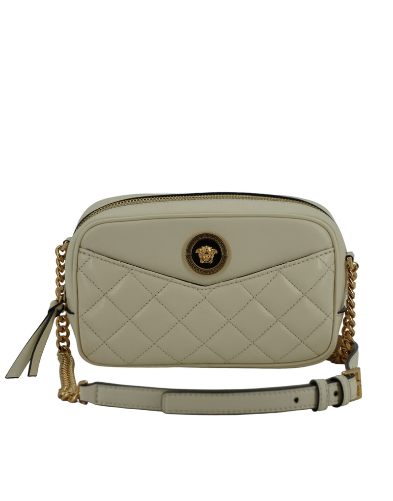 Elegant White Lamb Leather Camera Bag-Versace-LabelTerrace.com