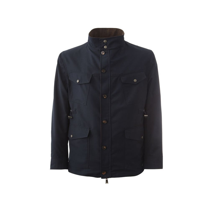 Elegant Wool Blue Jacket for Men-Lardini-LabelTerrace.com