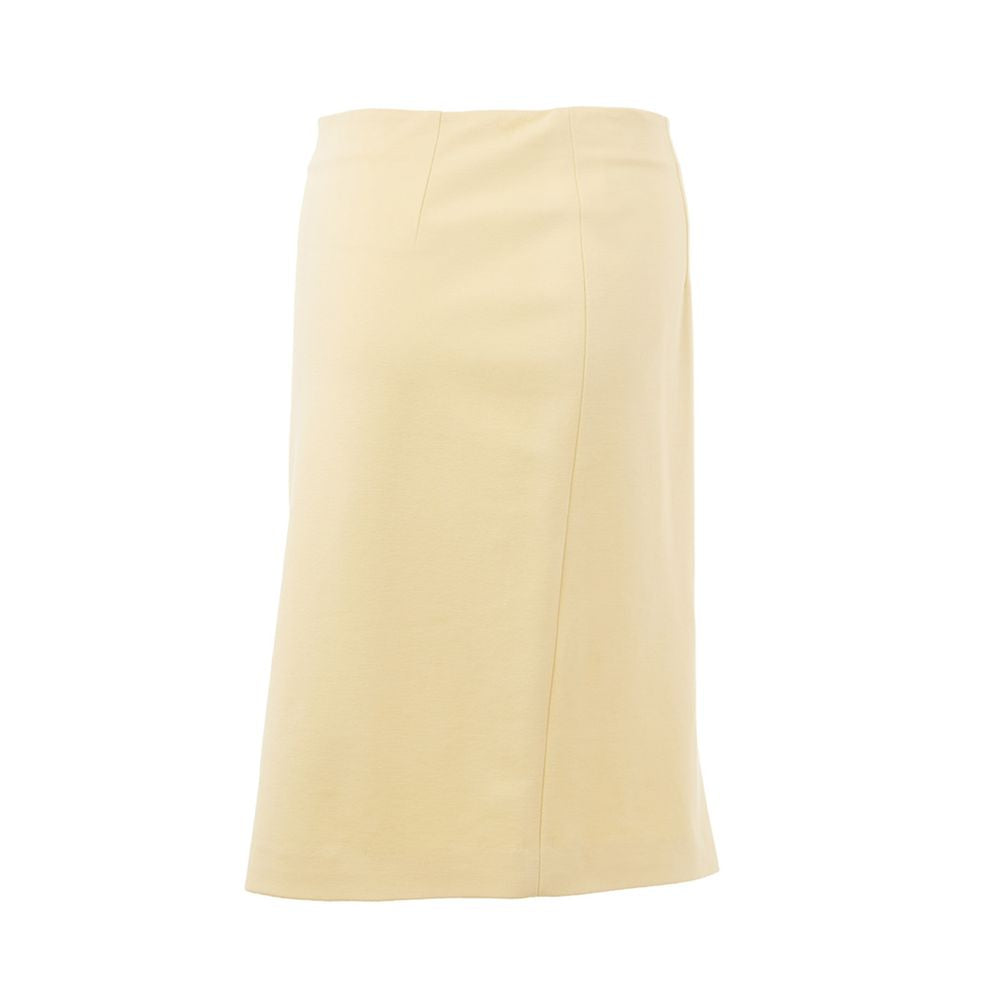 Elegant Yellow Viscose Skirt for Women-Lardini-LabelTerrace.com