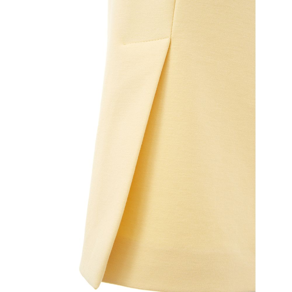 Elegant Yellow Viscose Skirt for Women-Lardini-LabelTerrace.com
