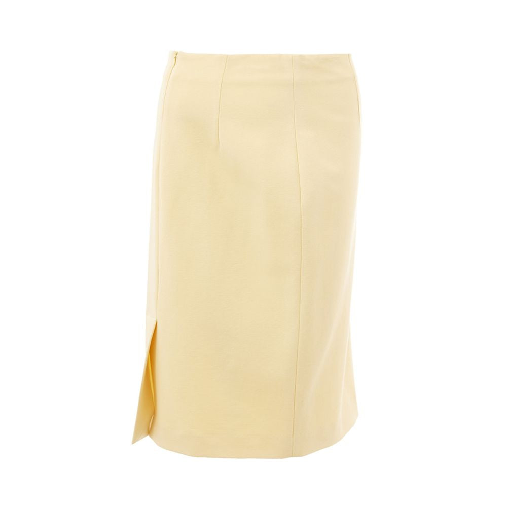 Elegant Yellow Viscose Skirt for Women-Lardini-LabelTerrace.com