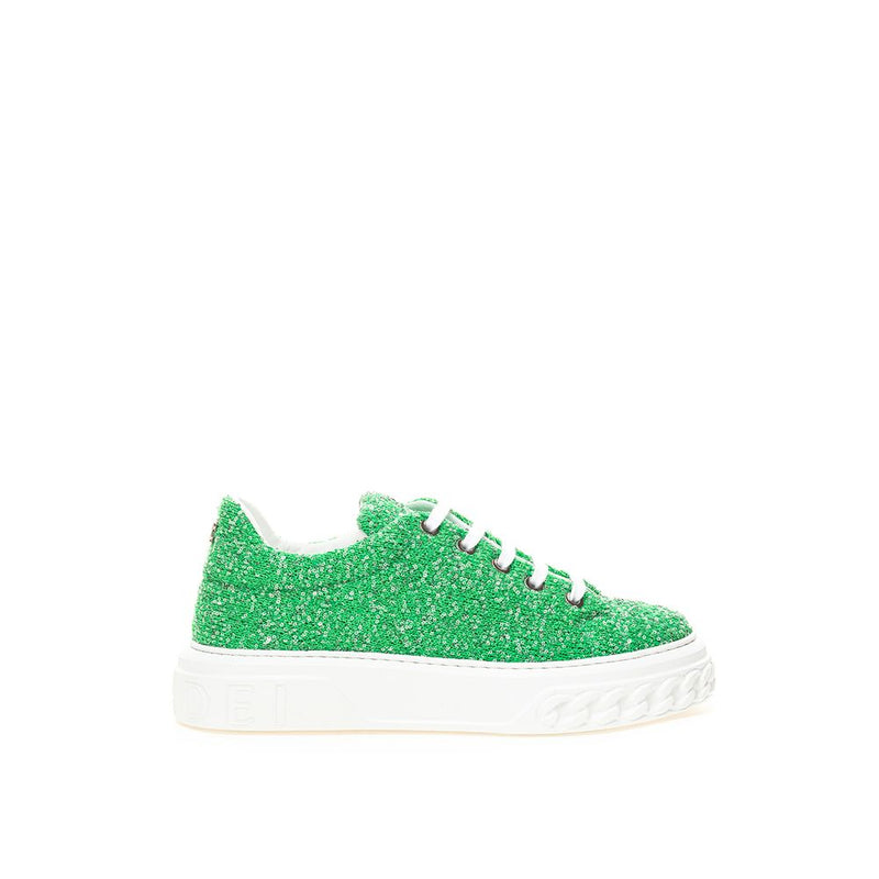 Emerald Elegance Leather Sneakers-Casadei-LabelTerrace.com