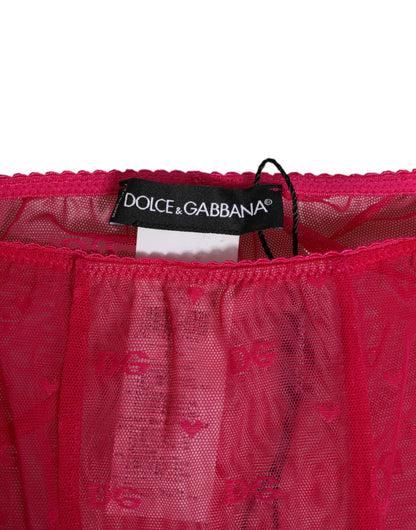 Fuchsia Logo Lace Tight Midi Trousers Underwear