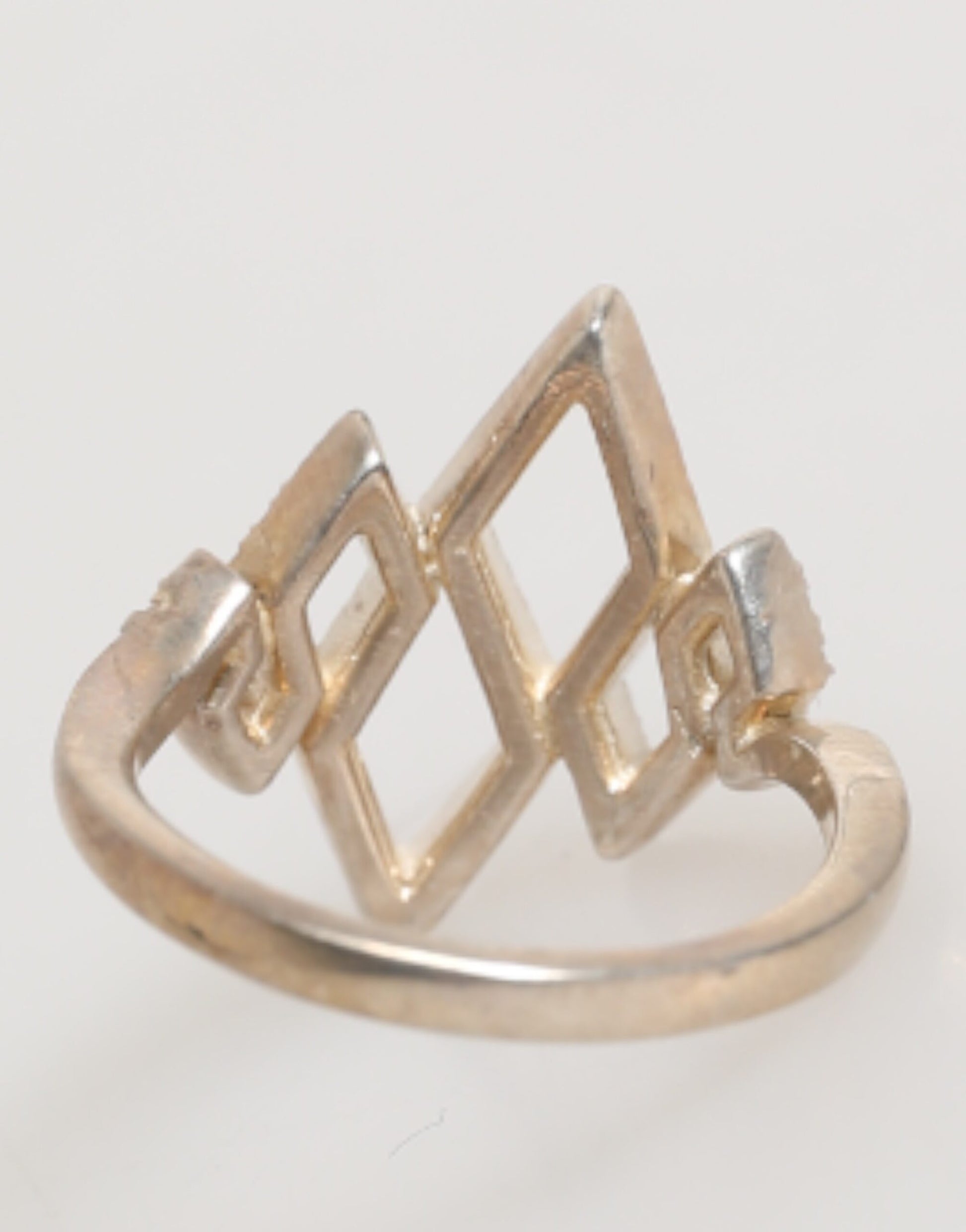 Geometric Diamond Shape Pave CZ Crystal Jewelry Ring-Nialaya-LabelTerrace.com