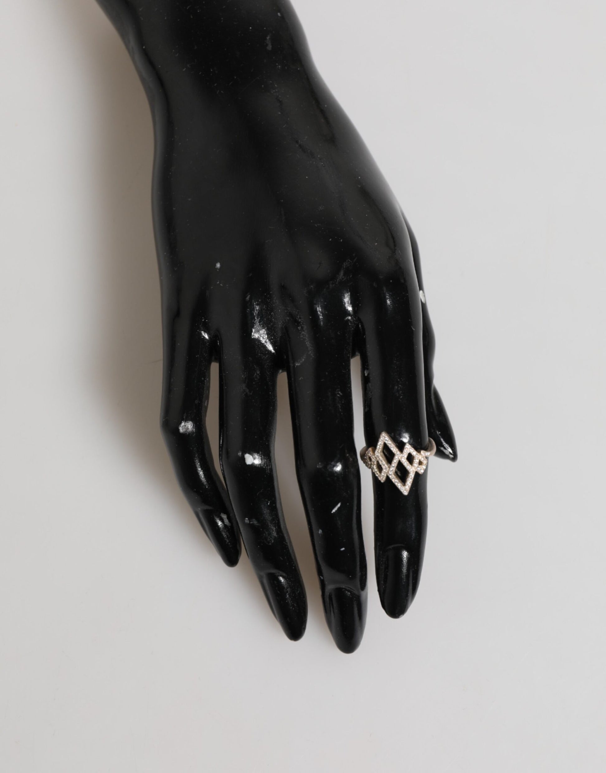 Geometric Diamond Shape Pave CZ Crystal Jewelry Ring-Nialaya-LabelTerrace.com