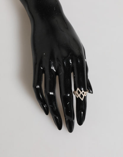 Geometric Diamond Shape Pave CZ Crystal Jewelry Ring-Nialaya-LabelTerrace.com