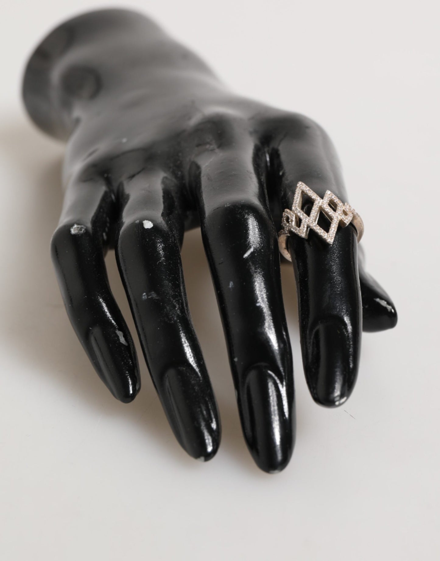 Geometric Diamond Shape Pave CZ Crystal Jewelry Ring-Nialaya-LabelTerrace.com