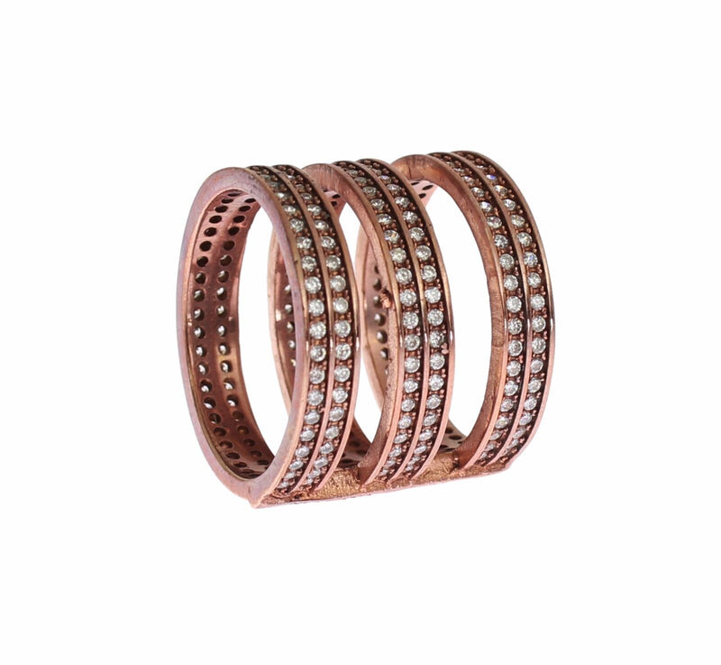 Gold 925 Silver Clear CZ Pink Ring-Nialaya-LabelTerrace.com