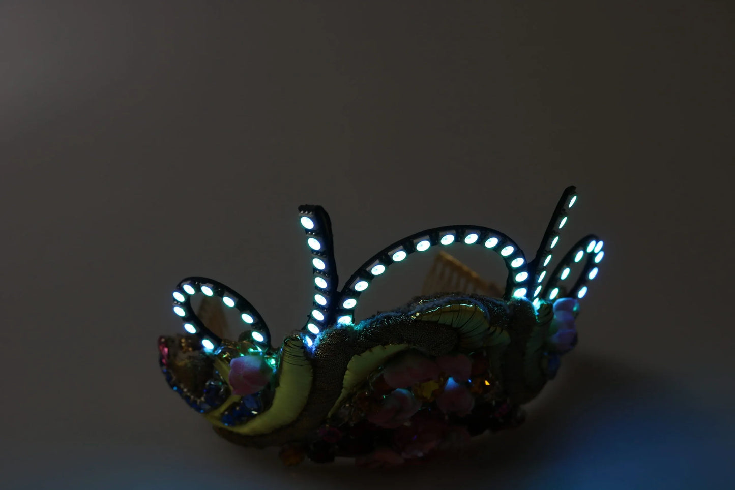 Gold Brass Floral Crystals LED Lights Crown Tiara Diadem-Dolce & Gabbana-LabelTerrace.com