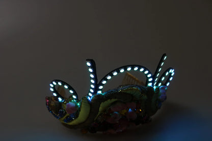 Gold Brass Floral Crystals LED Lights Crown Tiara Diadem-Dolce & Gabbana-LabelTerrace.com