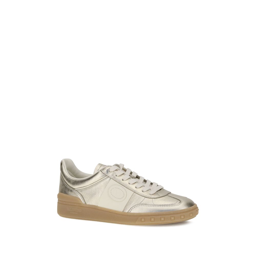 Gold Calf Leather Bos Taurus Low Top Sneakers