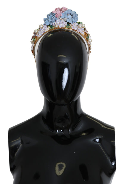 Gold Crystal Purple Hortensia Headband Crown Diadem