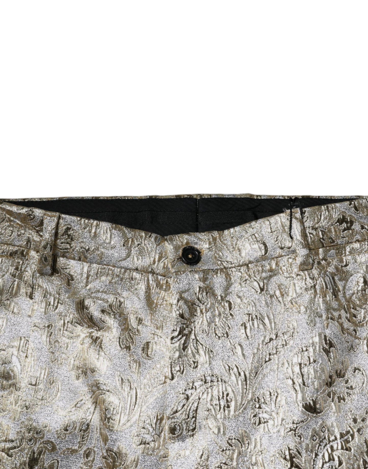 Gold Floral Jacquard Men Dress Pants-Dolce & Gabbana-LabelTerrace.com