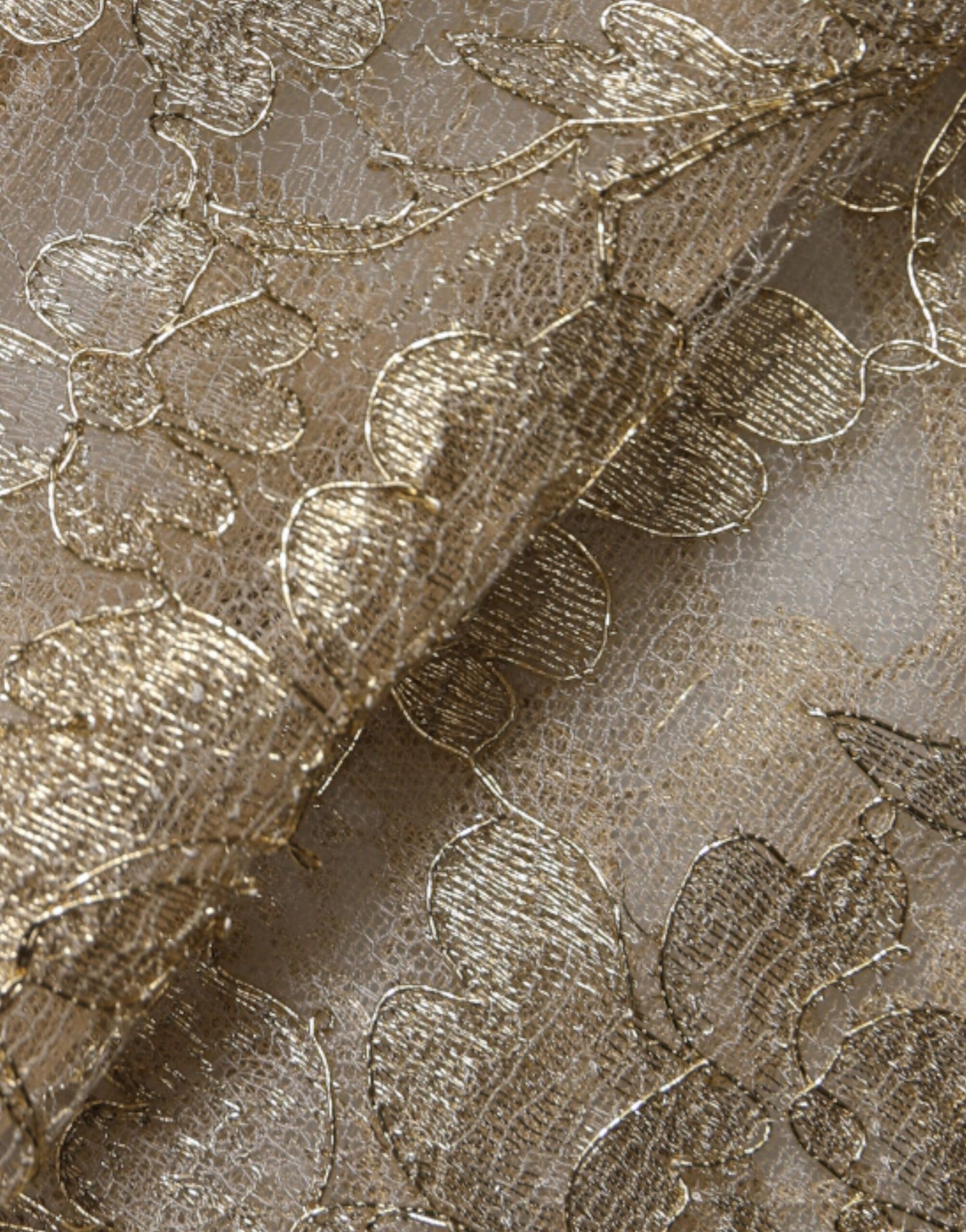 Gold Floral Lace A-line Sheath Mini Dress-Dolce & Gabbana-LabelTerrace.com