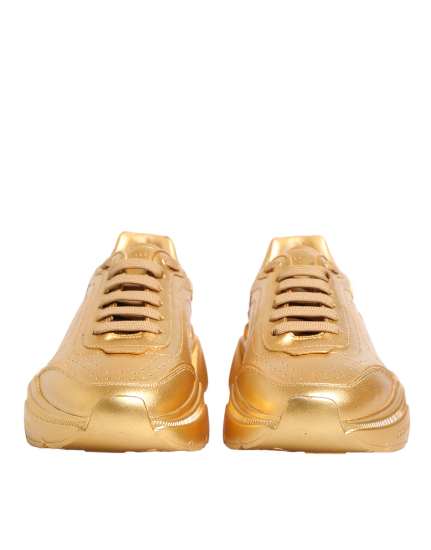 Gold Leather Daymaster Chunky Sneakers Shoes