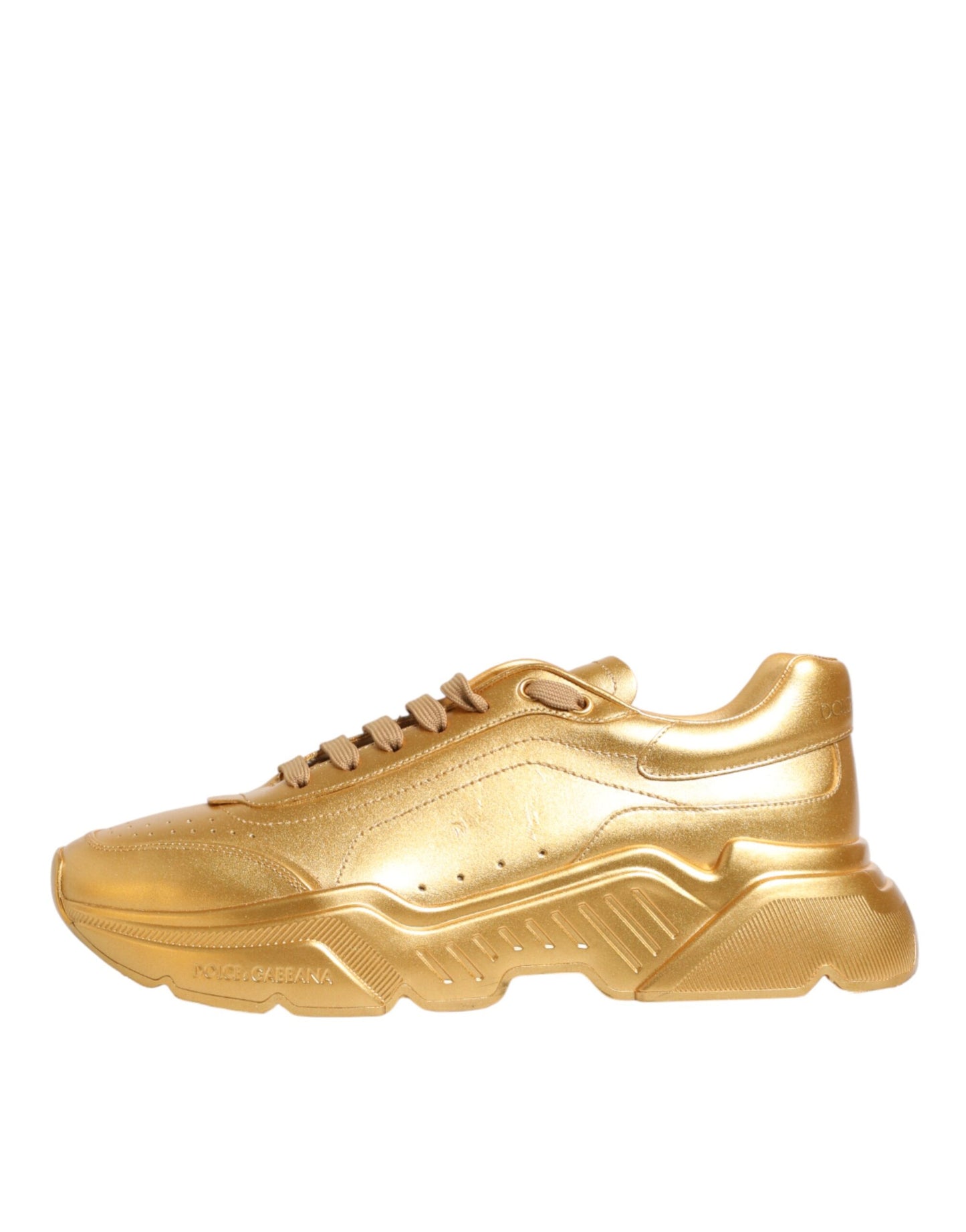 Gold Leather Daymaster Chunky Sneakers Shoes