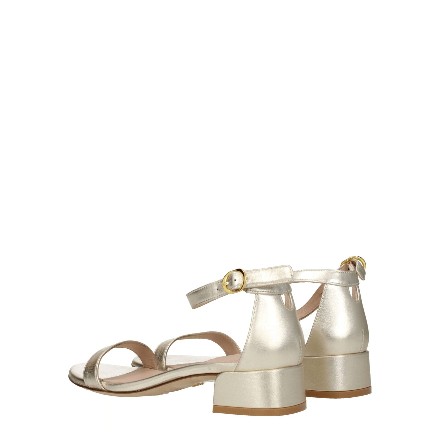 Gold Leather Flat Sandals