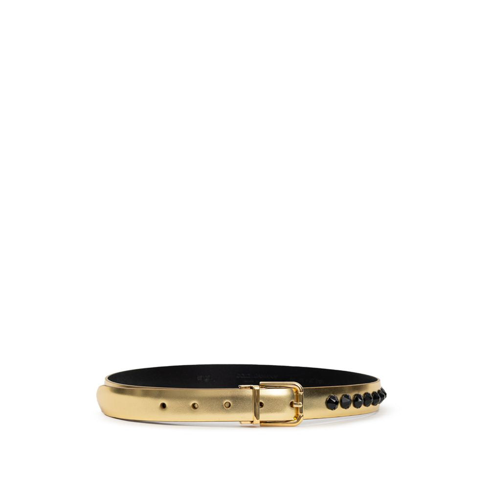 Gold Leather Belt-Dolce & Gabbana-LabelTerrace.com