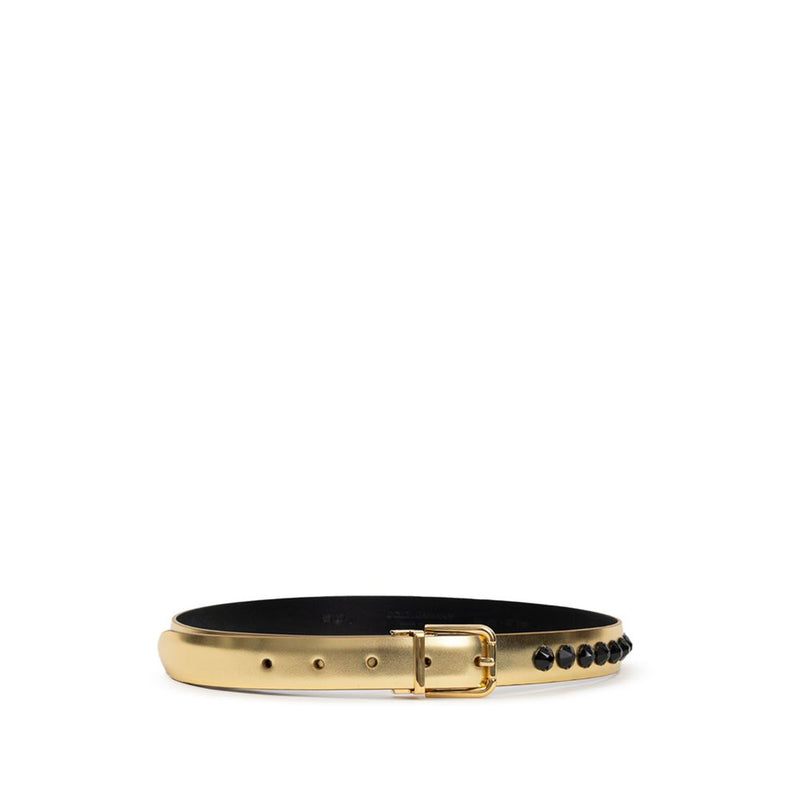 Gold Leather Belt-Dolce & Gabbana-LabelTerrace.com