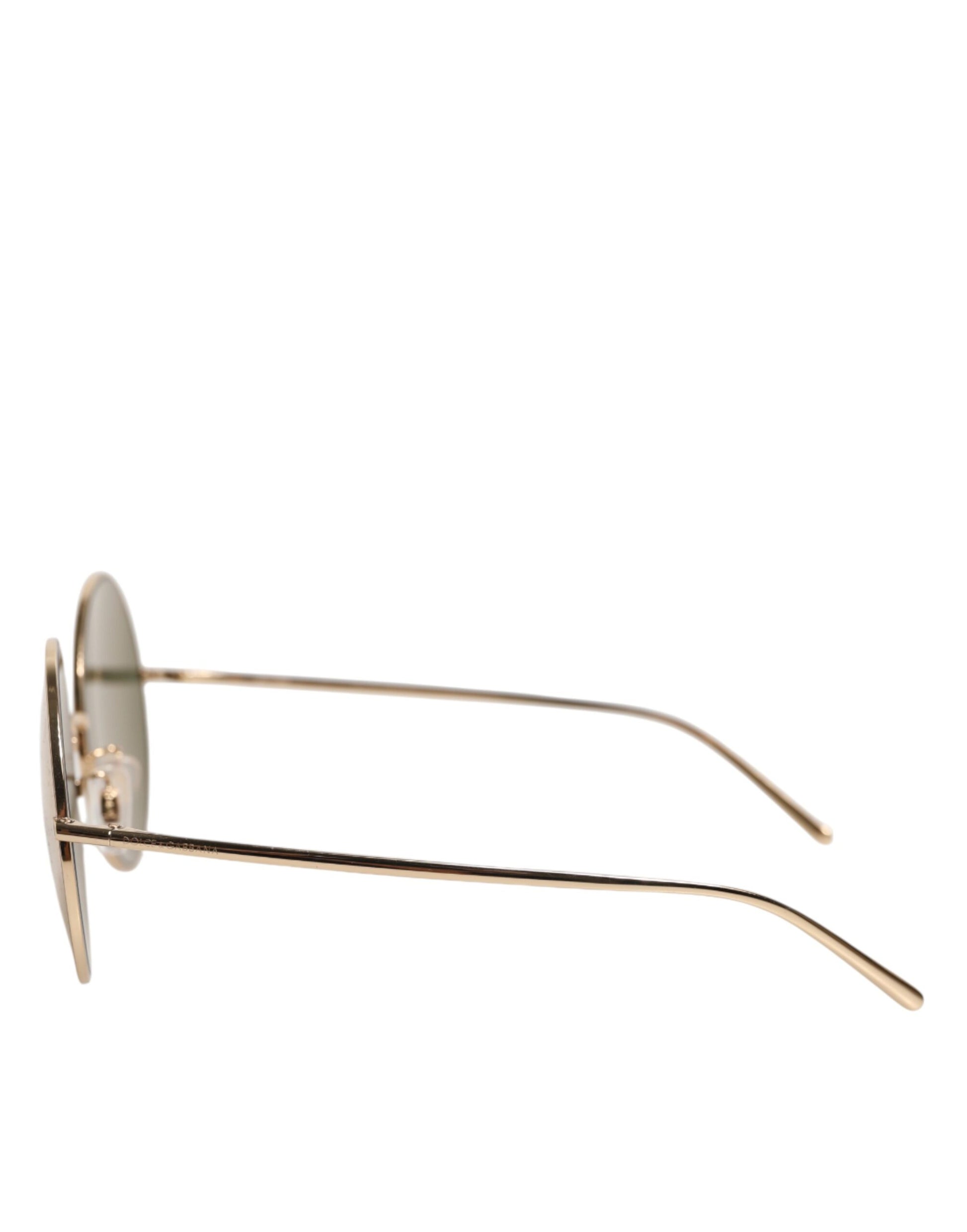 Gold Metal Round Shades Eyewear Sunglasses