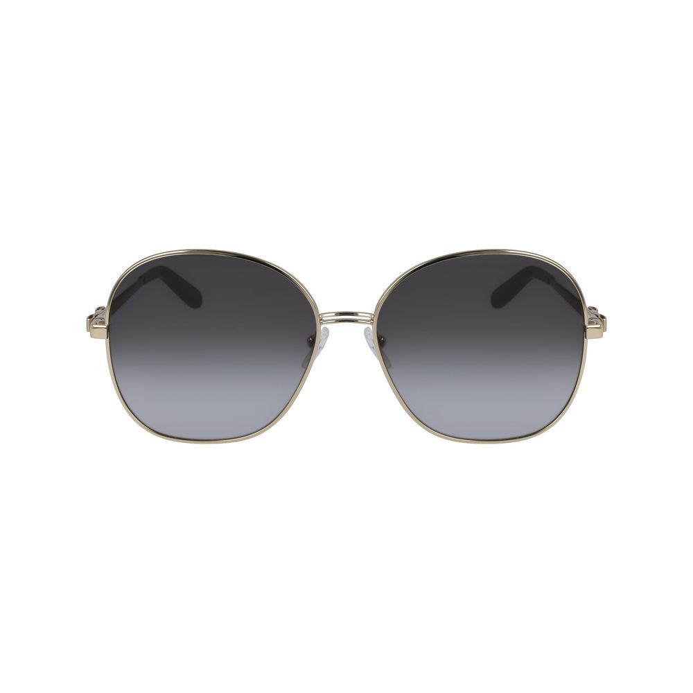 Gold Metal Sunglasses-Salvatore Ferragamo-LabelTerrace.com